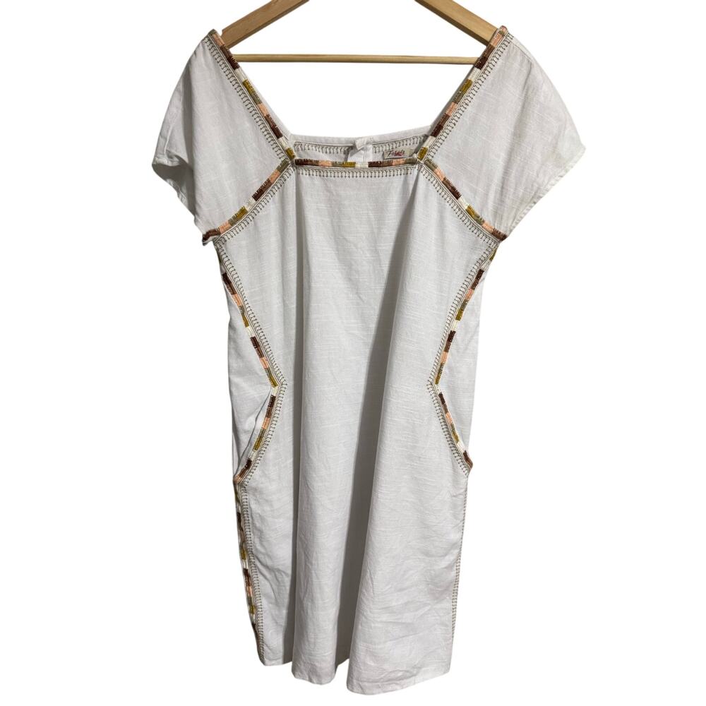 Faherty Embroidered Beachy Boho Shift Dress Sized Small